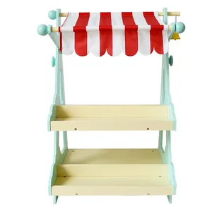 Kids Wooden Grocery Store Play Set for Pretend Shopping Role Play Fun Early Learning Educational Toy with Realistic Features