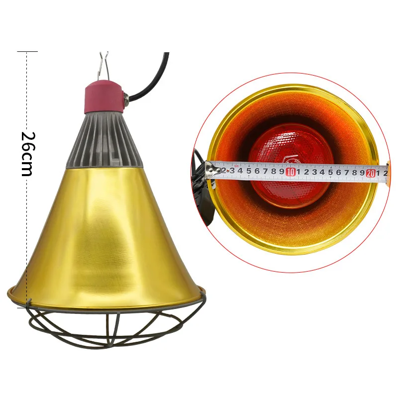 Fdit Anbau Heizung Lampe 100-300 Watt Thermostat Heizlüfter für Haustier Huhn Schwein Vieh Wärme Lampe Werkzeug MEHRWEG VERPACKUNG socialme-eu