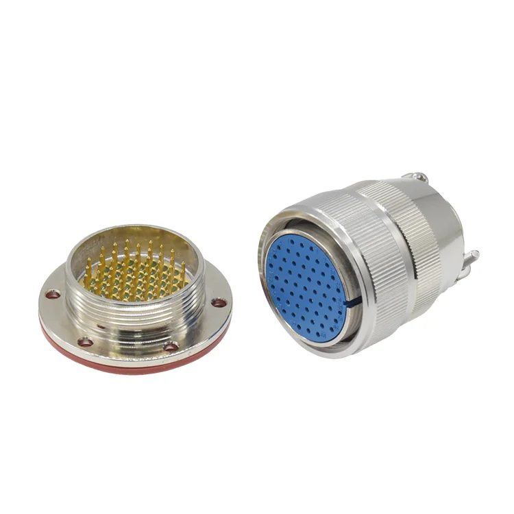 55 Pin Circular Aviation Plug Vacuum-Sealed High-Temperature Glass Sintered Electronic Connector Stainless Steel DIN Copper