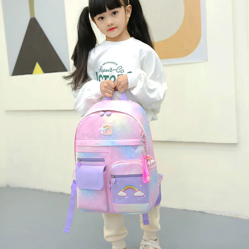 Best Selling Waterproof Polyester School Bags Lightweight Lovely Pink