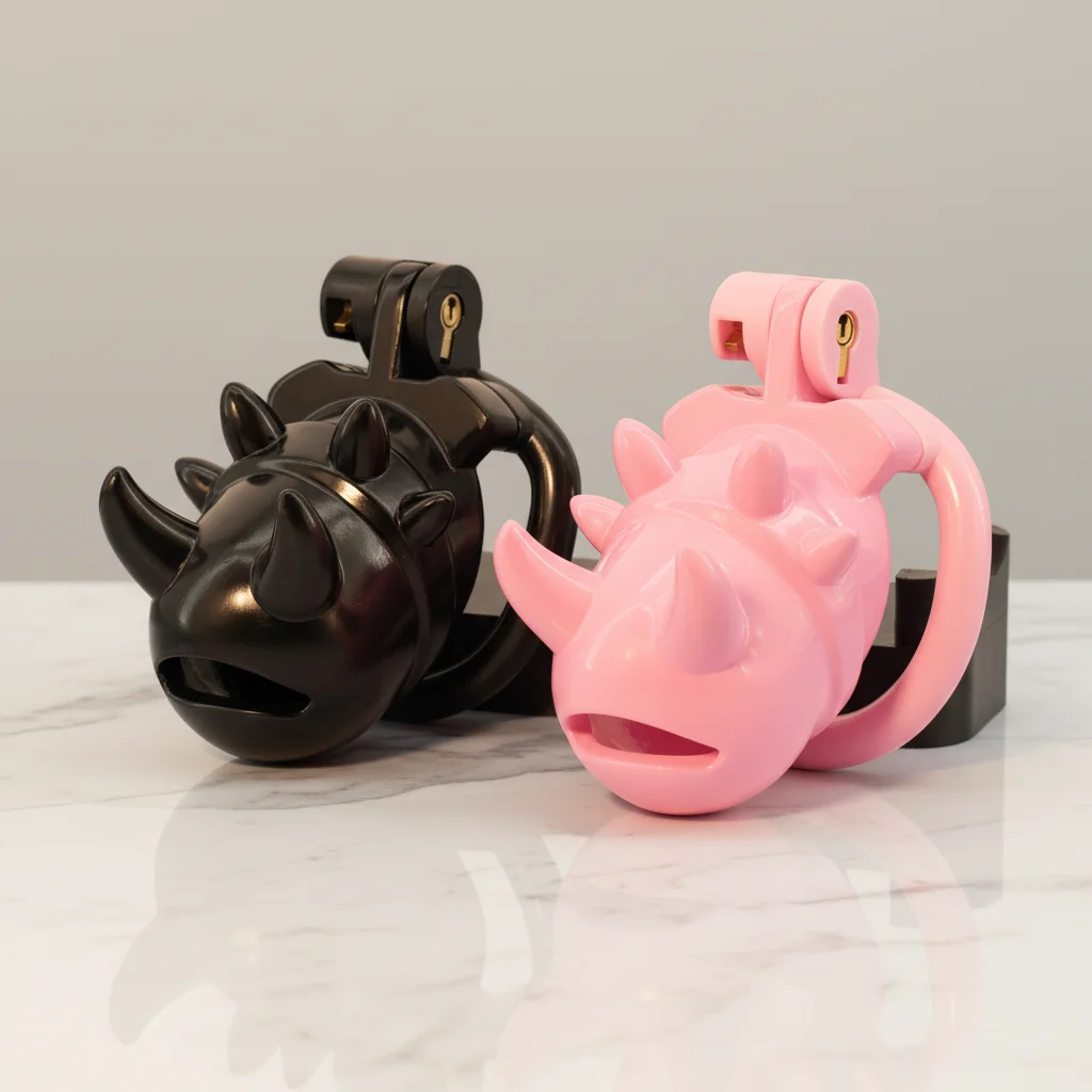 Devil Resin Plastic Cuckold Slave Male Chastity Device Penis Cage Cock Lock  Bondage Gear Sex Toys for Adult