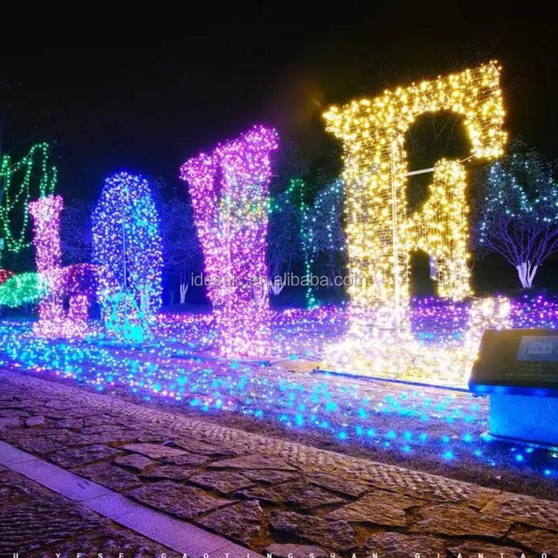 Outdoor extra Large Illuminated joy Letters Signs Christmas Decoration for Festival Garden Light Show