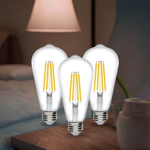 Vertak Wholesale LED Filament Bulb St64 E27 3000K 4000K 6500K 8W Tunable St64 E27 Base for Bedroom with Solar Power Supply