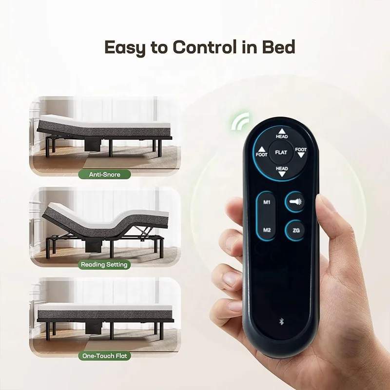 Easy Operation Wireless Remote Control Motorized Lift Bed Twin XL Size Adjustable Bed Base Frame manufacture