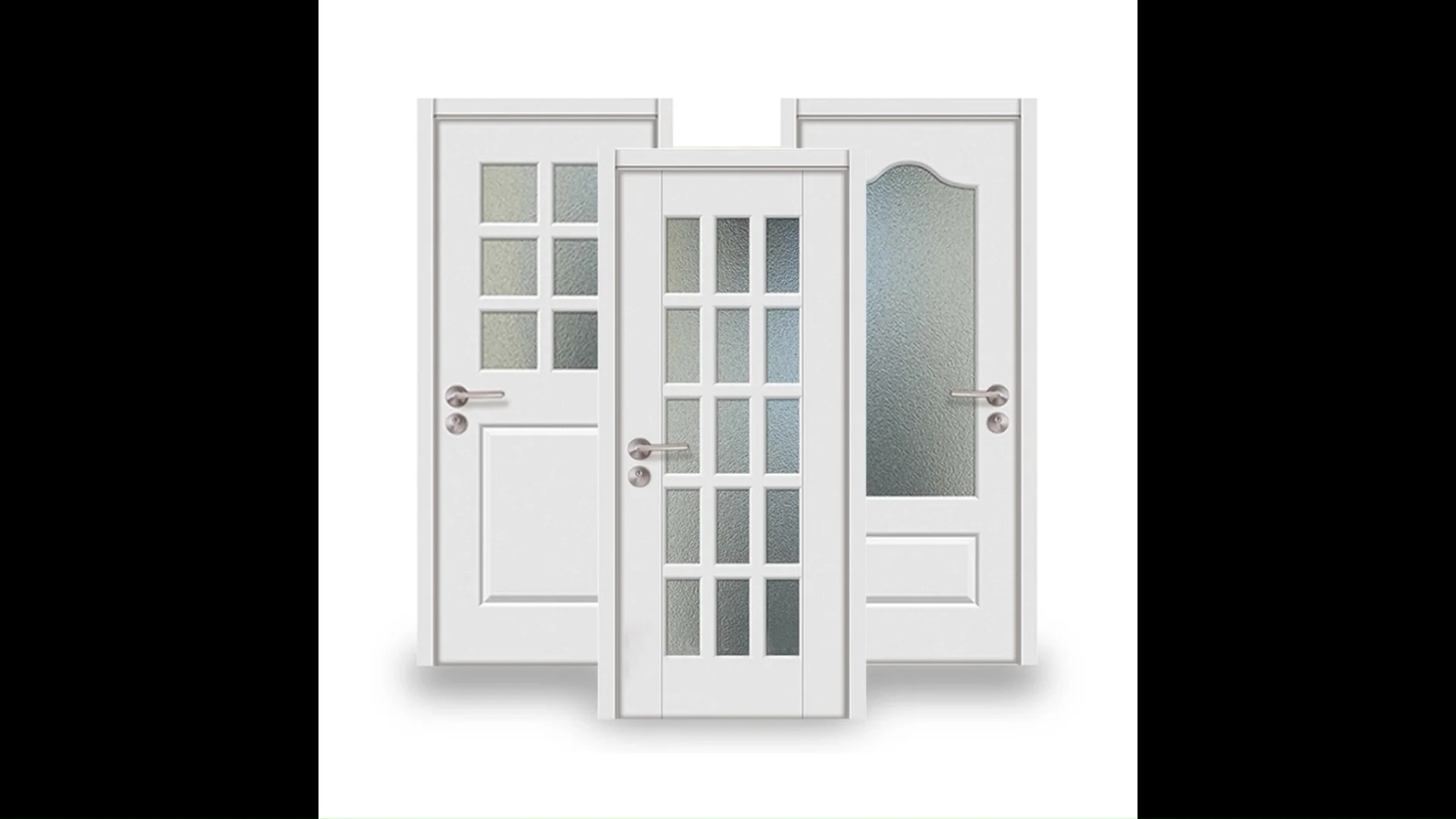 Low Price Custom Double Tempered Glass French Door Modern Design