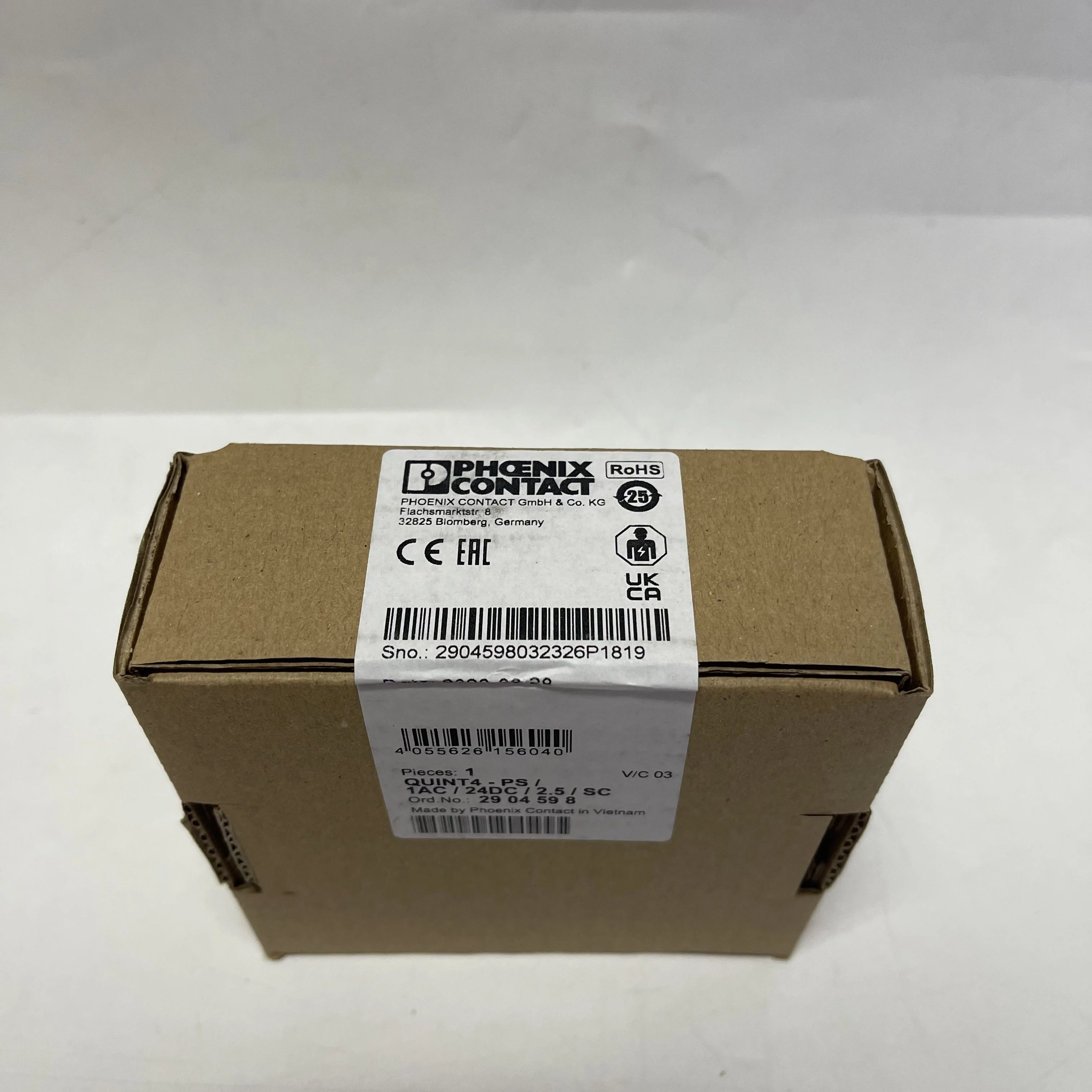 Phoenix Contact Power Supply QUINT4-PS/1AC/24DC/2.5/SC 2904598 Phoenix Contact Power Supply QUINT4-PS/1AC/24DC/2.5/SC 2904598