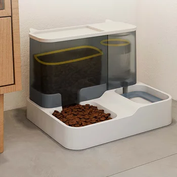 Large Capacity Automatic Pet Feeder Water Dispenser Solid Pattern Automatic Cat Food Feeding Device for Dogs Manufacturer Stock