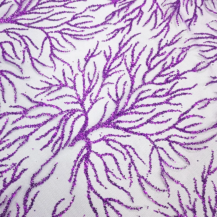 Lace Fabric Factory Wholesale New Shining Sequin Glitter Tulle Bangkok Lace Fabric