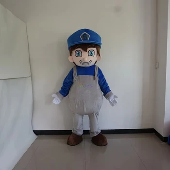 Stage Performance Cartoon Character Boy Mascot Costume Walking Cosplay Boy Mascot Suit for Adults