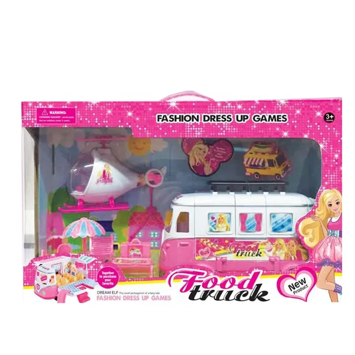 Пластиковая самодельная игрушка для автобуса Дошкольная игра с нарядным набором девочек и