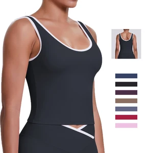 High Quality Women's Sports Vest Breathable and Seamless Yoga Tennis Fitness Exercise Apparel with Front Logo Backless Design