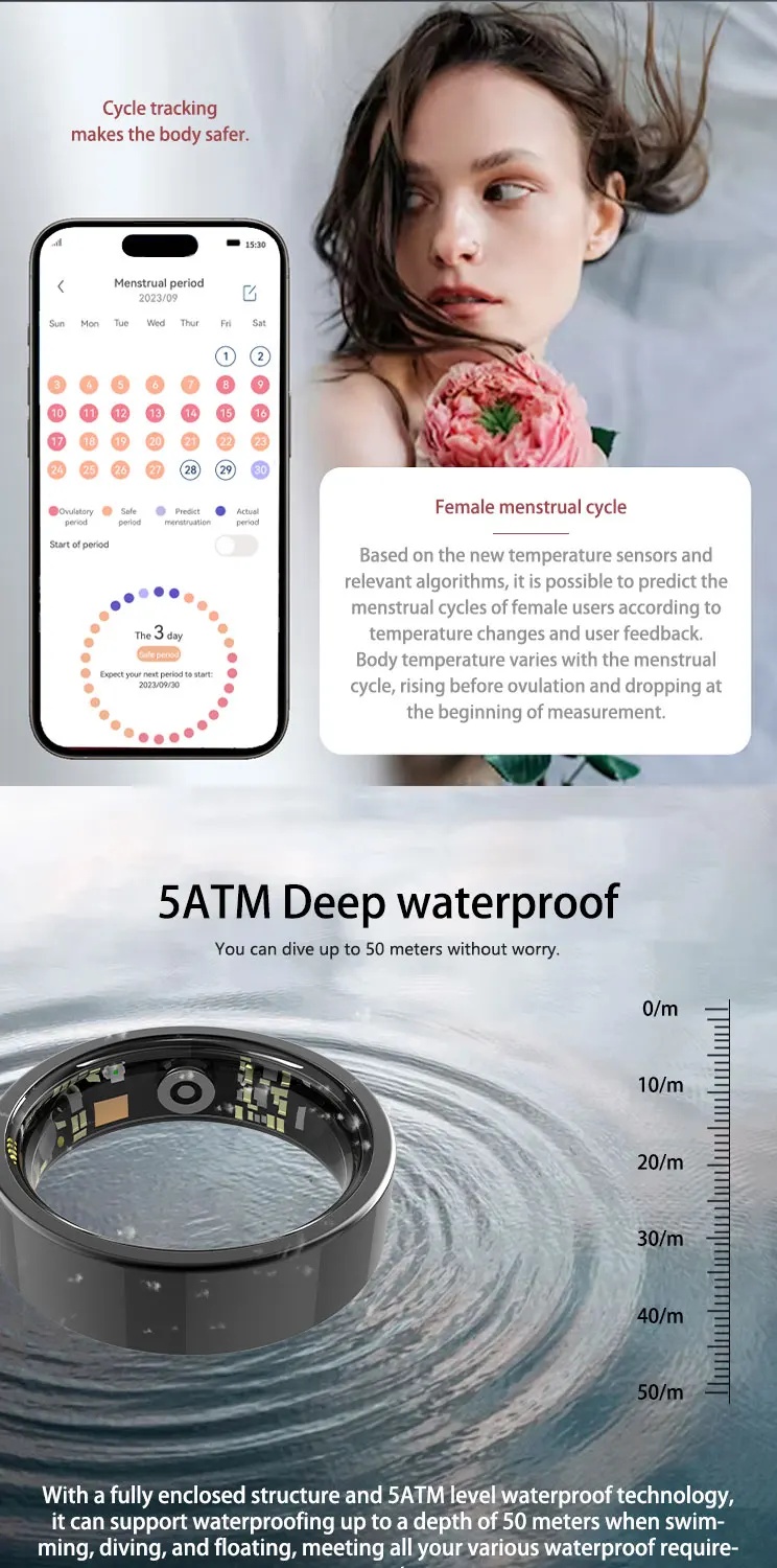 Welcome OEM Order, Factory Whole Selling 2025 R16g Health Intelligent Wearable Smart Ring 50m Waterproof Blood Pressure Stress Detection Sleep Tracking Smart Ring Oem - Buy Titanium Steel Smart Rings health Smart Ring sleep Tracking Smart Ring