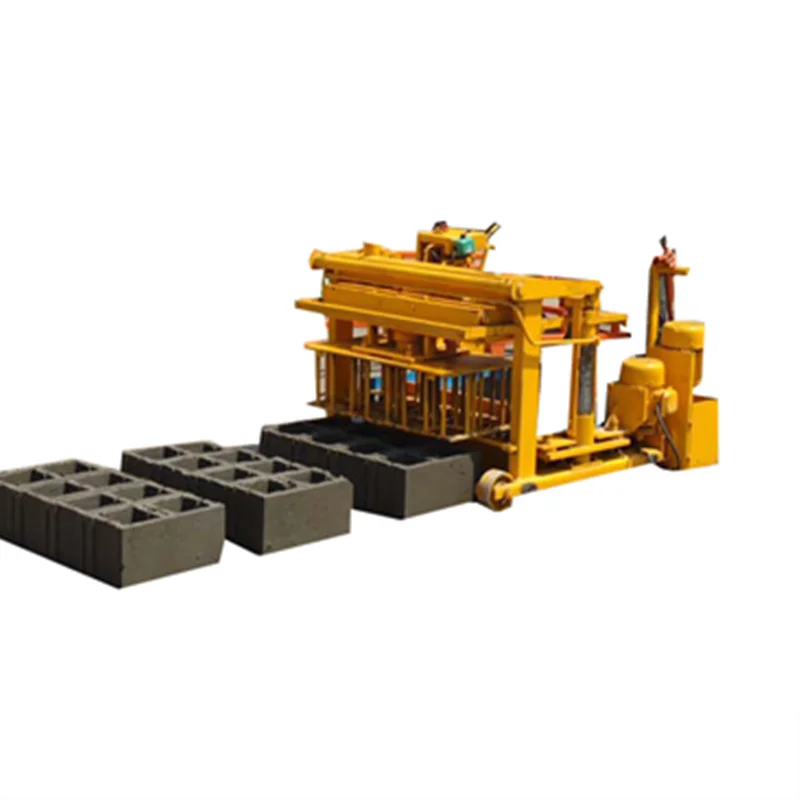 Máy ép gạch đặc xi măng cỡ nhỏ QT40-3A, máy tạo khối bê tông kiểu thủy lực dùng động cơ Diesel, giá cả cạnh tranh