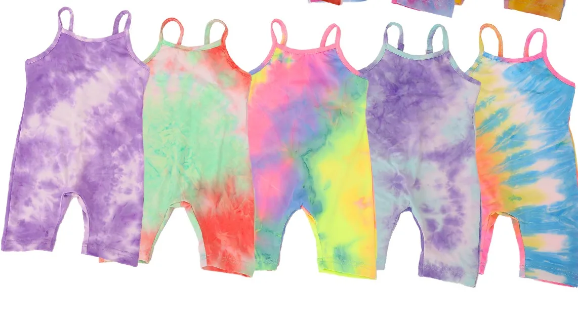 Wholesale Fashion Cute Kids Toddler Sleeveless Soft Clothes Tie Dye