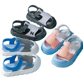 Low Price Wholesale Lightweight Comfortable Kids Boys Sport Sandals Open Toe Summer Ankle Strap Flat Sandals for Children