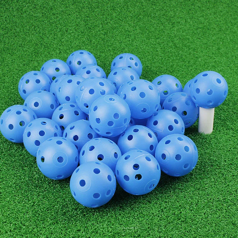 42mm Hard Plastic 26 Holes Hollow Airflow Blue Practice Golf Balls