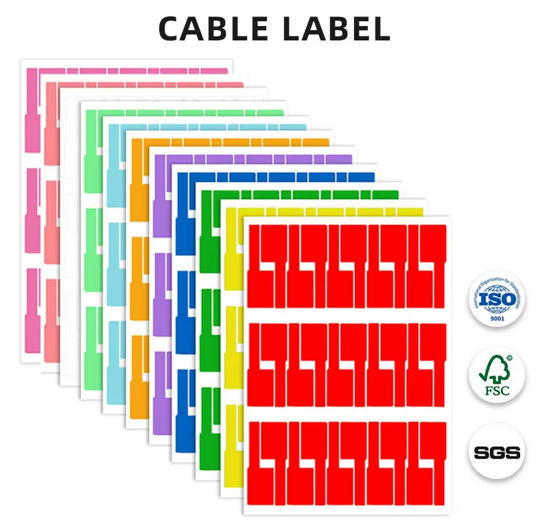 Custom Cable Label Sticker Tags Marker Cable Tie Label Logo Printing Wire Identification Marker ...