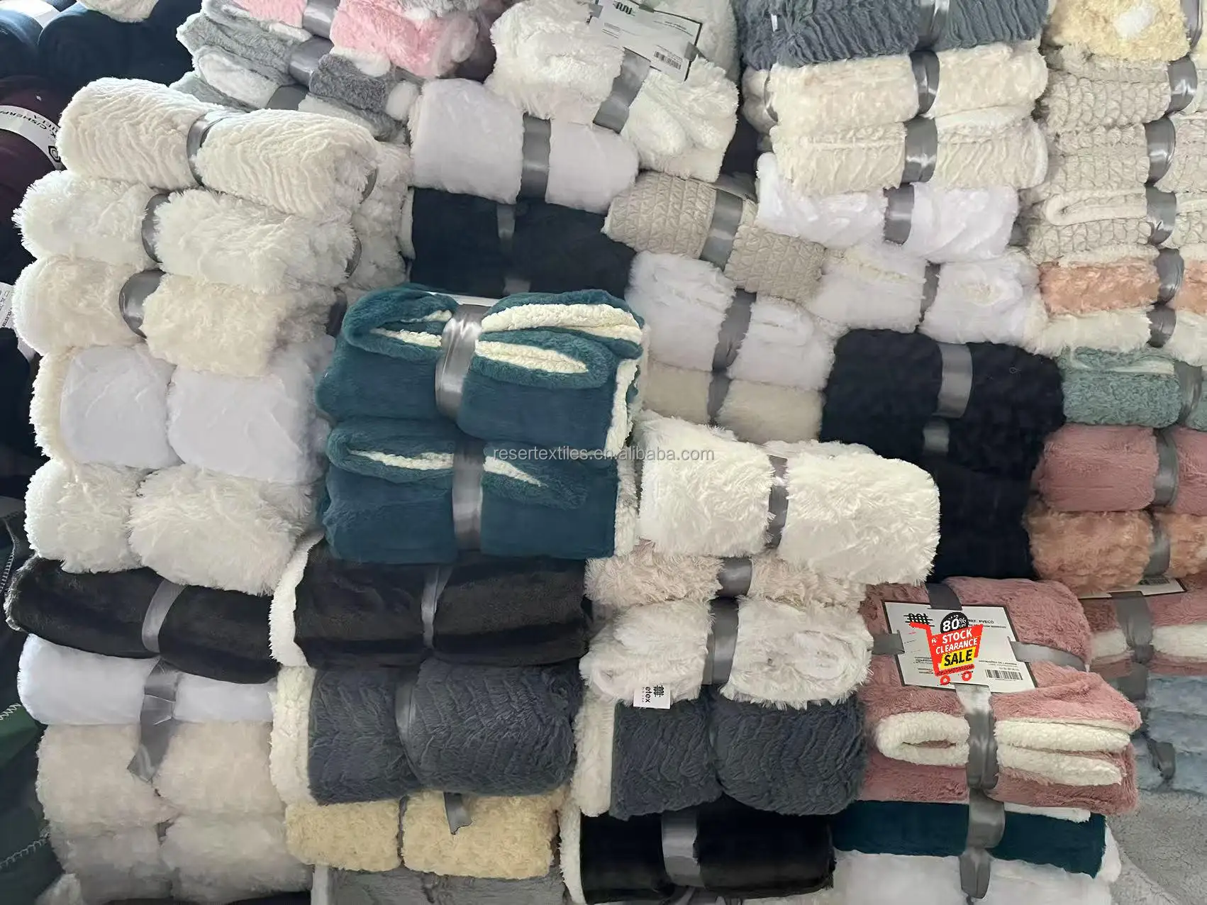 Luxurious Plush Faux Fur Double-Stranded Microfiber Bed Blanket Solid Colors Modern 80% Promotion Sale Overproduced Fresh Doing