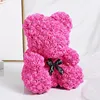 Oso rojo rosa de 25 cm + caja de regalo + luz