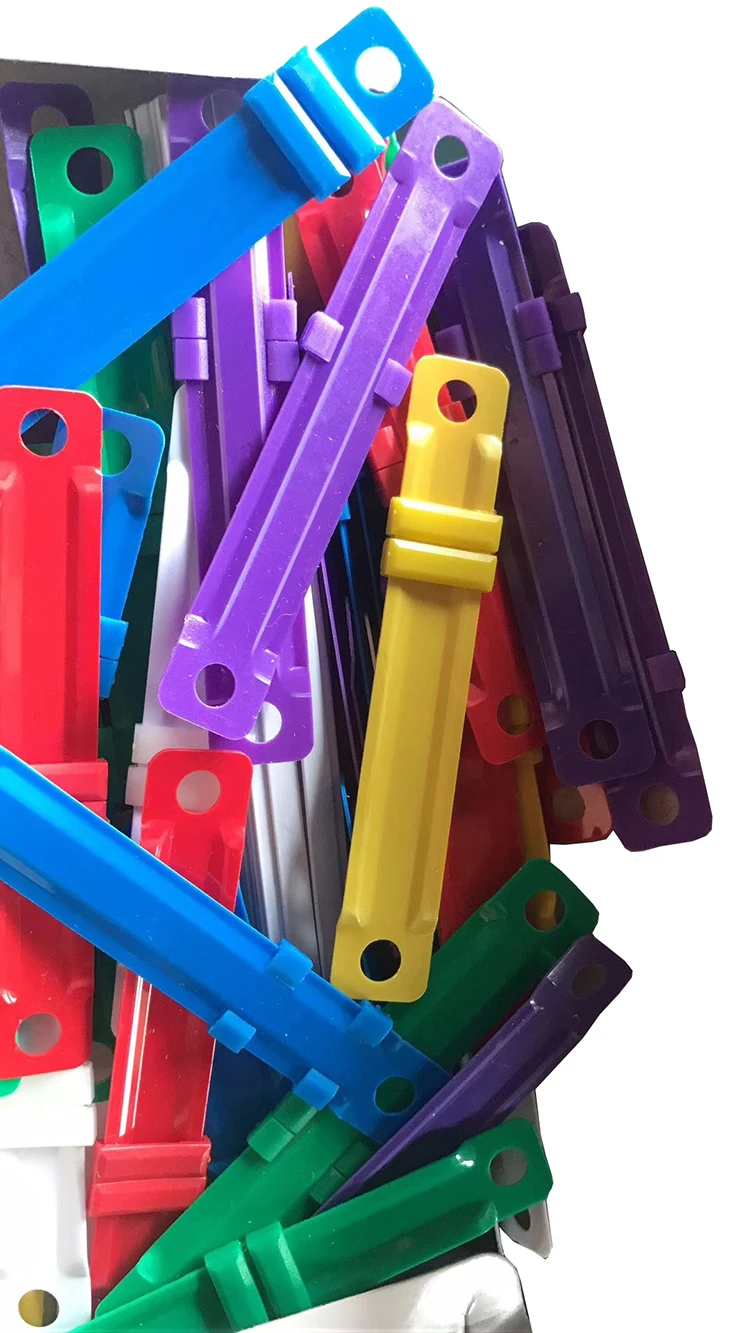 2-Piece Paper Fasteners Plastic Organizer Binders Paper Fasteners Colorful Documents Files Clip