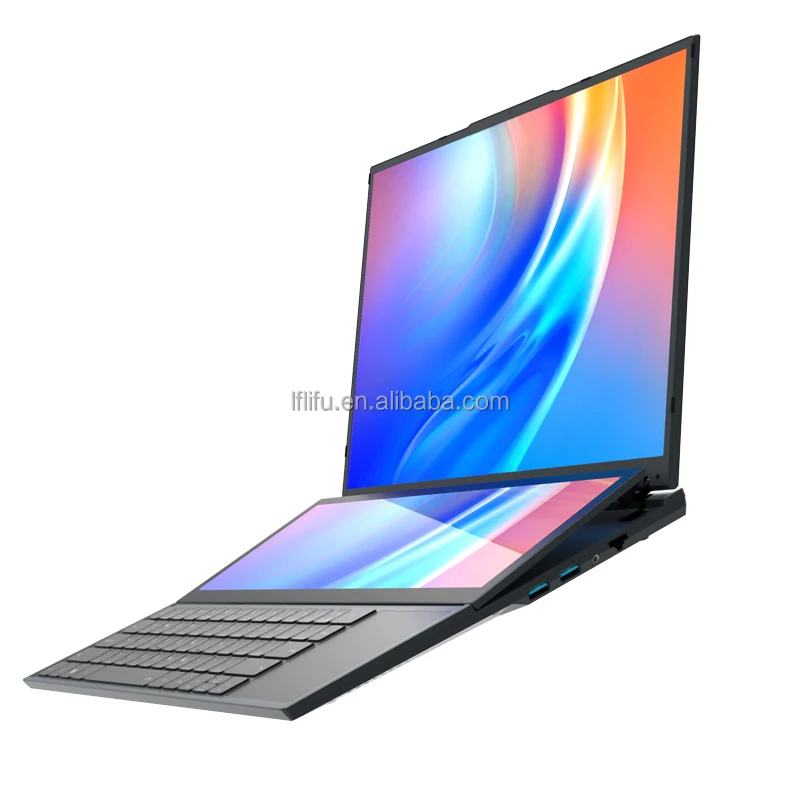 Cheapest Oem Two Screens 15.6 Inch 2 in 1 Touch Double Notebook Dual Screen Cheap Notebook Laptop Win 11 Double Screen Laptop
