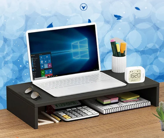 Настольная бамбуковая полка для компьютера офисные принадлежности креативная