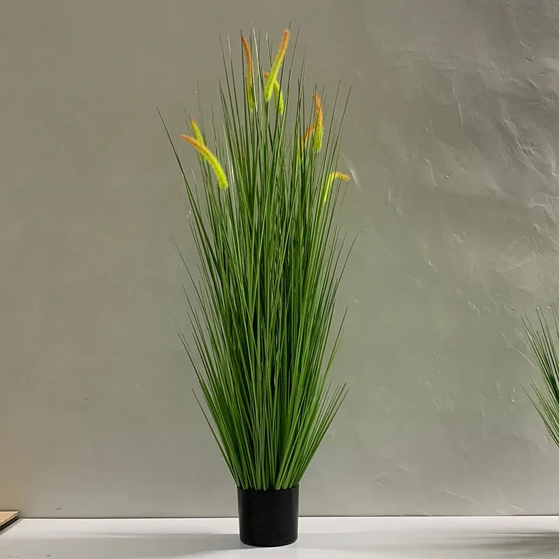 Современное искусственное украшение в горшках для отеля искусственная луковая трава искусственный цветок бонсай