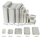 Rectangular tins plain hinged metal packing box matte black tin container white silver metal tins box