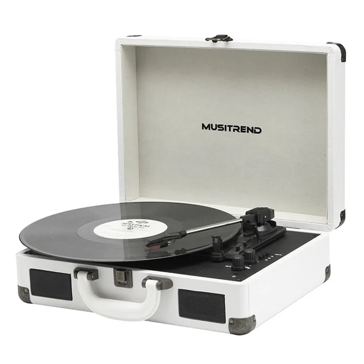 Dropshipping Vinyl Time Record Machine Gramophone Antique BT Speaker European Wooden Suitcase Turntable Record Player
