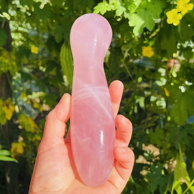 Rose Quartz Yoni Wand Massager - Handmade Crystal Sex Toy for Kegel  Exercise, Eco-Friendly, Portable Healing Stone