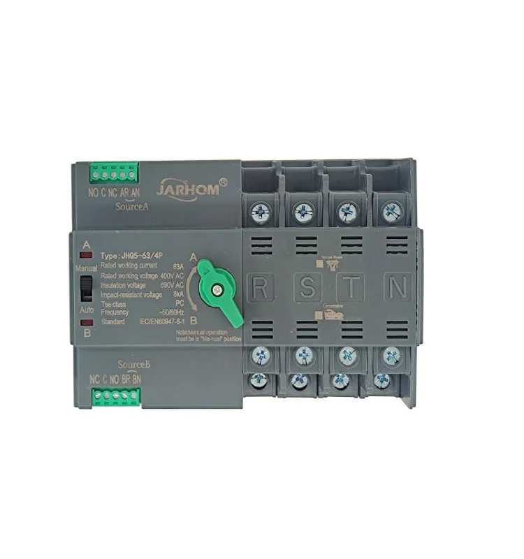 3 Phase DIN Rail 400V Mini Type ATS 4P 16A 40A 63A Dual Power Automatic ...