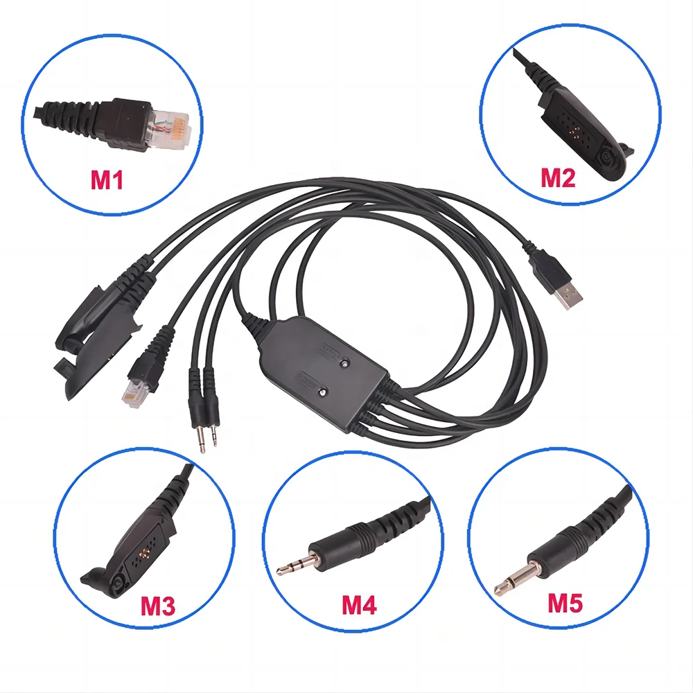 FTDI 5 in 1 Programming Cable for Motorola GP88 GP300 GP328 GP340 GP328Plus GM300 Pro5150 Two Way Radio