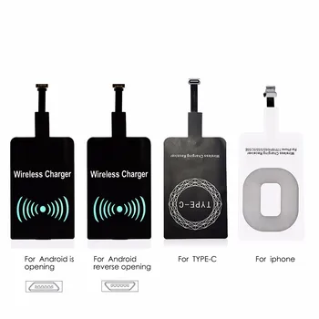 Standard Micro USB A USB B Type C Qi Wireless Charger Receiver Type C Fast Wireless Charging Adapter for Iphone