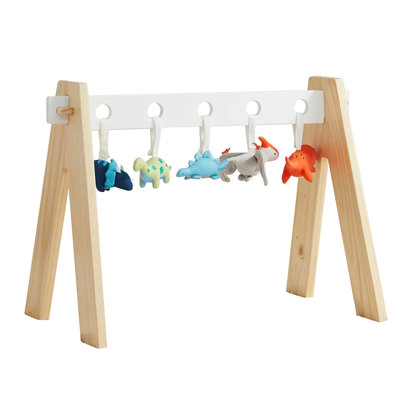 Factory supply high quality baby wooden gym soft toys baby activity gym