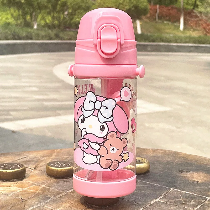 Creative Sanrio 450ml Kids Portable Water Bottle With Straw Kawaii ...