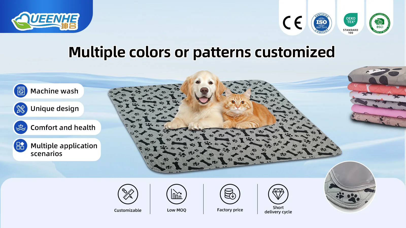 Wholesale Ultra Absorbent Eco-Friendly PVC Dog Pee Pad Reusable Washab - product detail 1