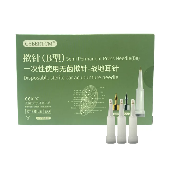 CE Certified 100pcs Disposable Auricular Set Ear Press Needles for Migraine & Fatigue Chinese Medicine Product