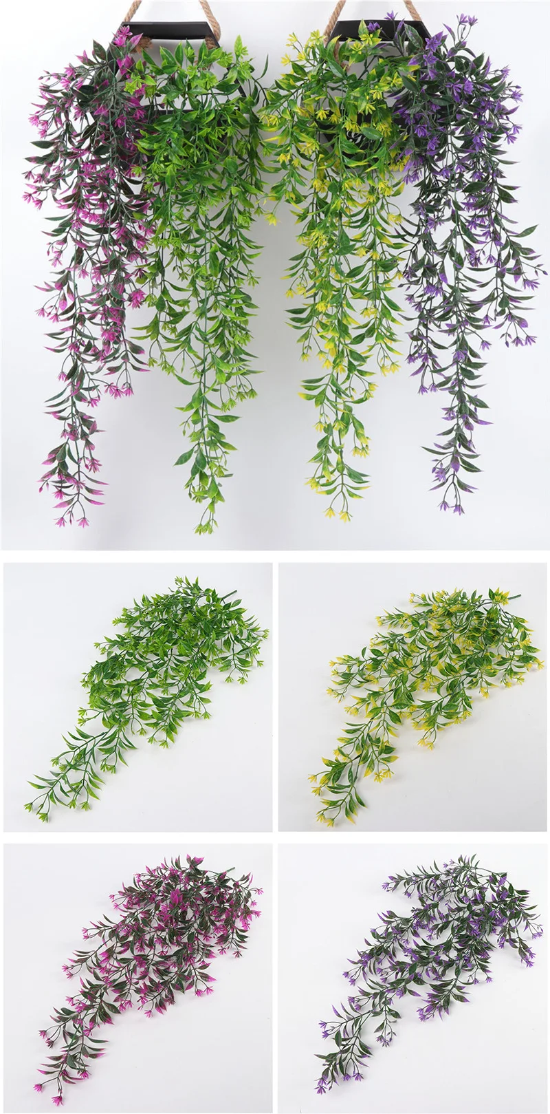 Yo009 Wholesale Artificial Hanging Plants Hanging Flower Plant Rattan Artificial Wall Hanging