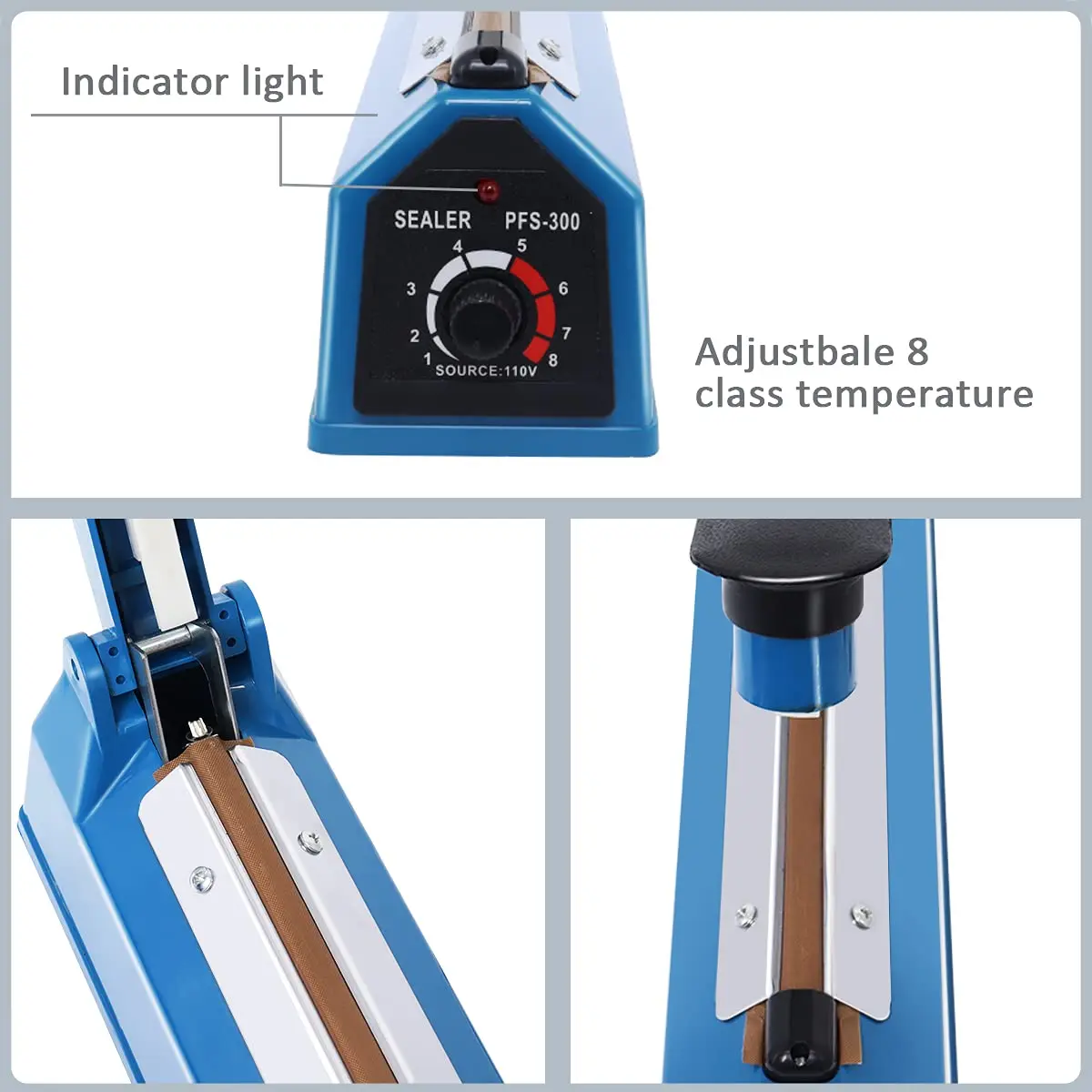 YORKING 400mm (16") Impulse Heat Sealer - Manual Bag Sealing Machine For PP, PE, Plastic Bags, Food Packaging
