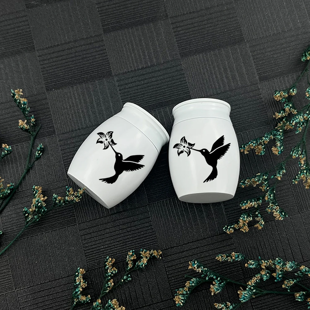 Hummingbird/ Eagle/ Rabbit Pattern Urns Pet Memorial Urn Stainless Steel Souvenir Jar Cremation Keepsake Jewelry for Ashes