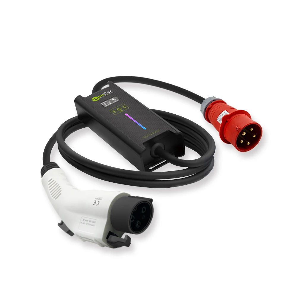 Red Cee Plug Car Charger Cable Portable 32a Evse Level 2 J1722 Charging