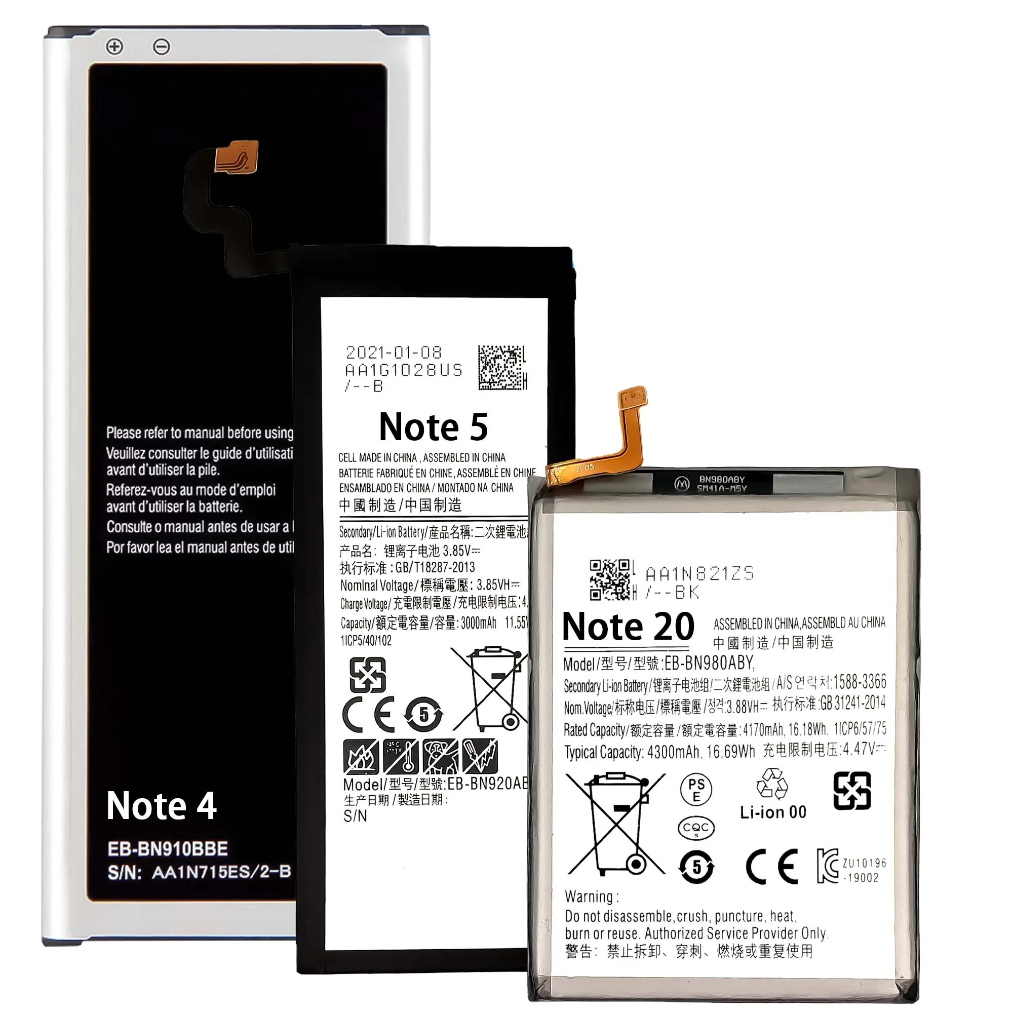 NOTE1 2 3 4 5 7 8 9 10 20 21 Rechargeable Battery for Galaxy Note 9