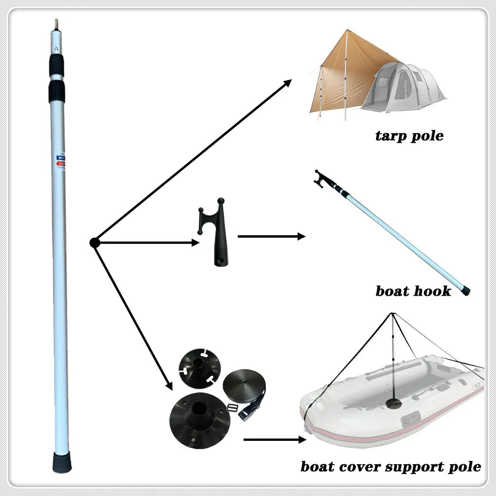 Qiyun Telescoping Aluminum Boat Hook For Cover Support System And Boat
