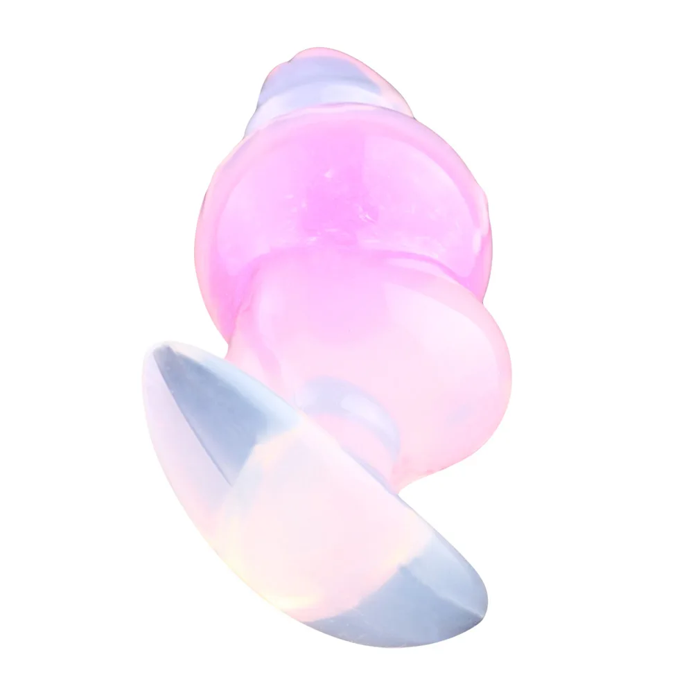 CITYFUN Silicone Sex Toys Glass Bead Anal Plug with Boat Anchor Base Cute  Butt Plug Anal Massage Sex Toys for Men Women