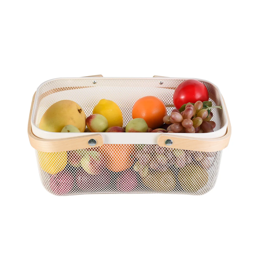Распродажа Модная Портативная корзина для хранения фруктов и металлическая корзины из проволочной сетки