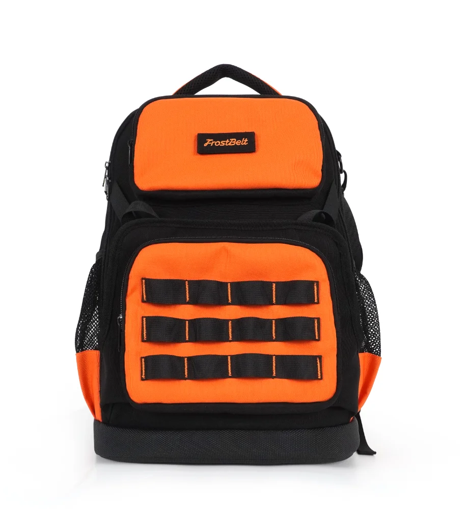 product outils avec fond rigide et sac a outils sac a outils avec sac a outils lourd avec plusieurs poches noir orange tool backpack-1