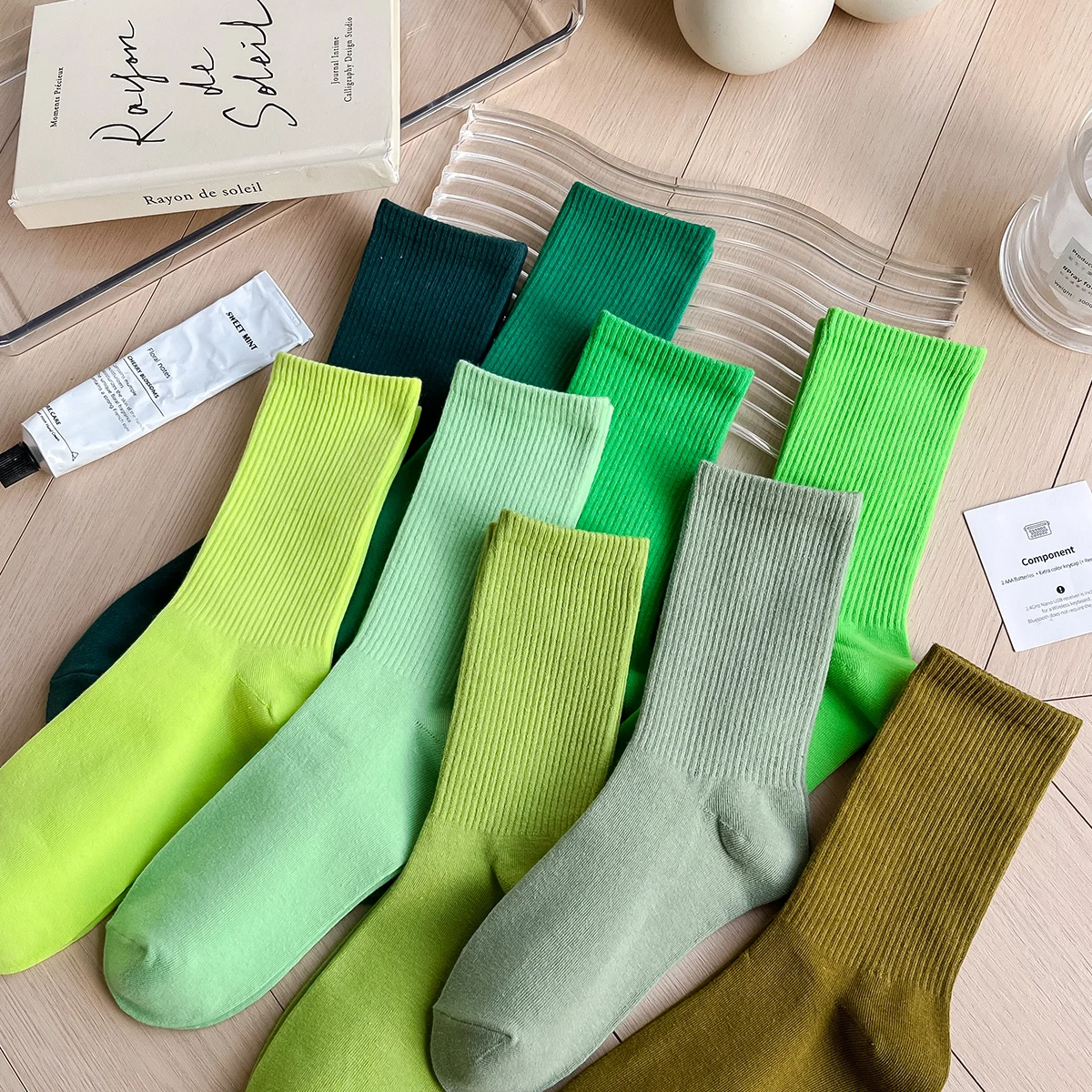 Remould Wholesale Colored Solid Plain Casual Everyday Socks Women