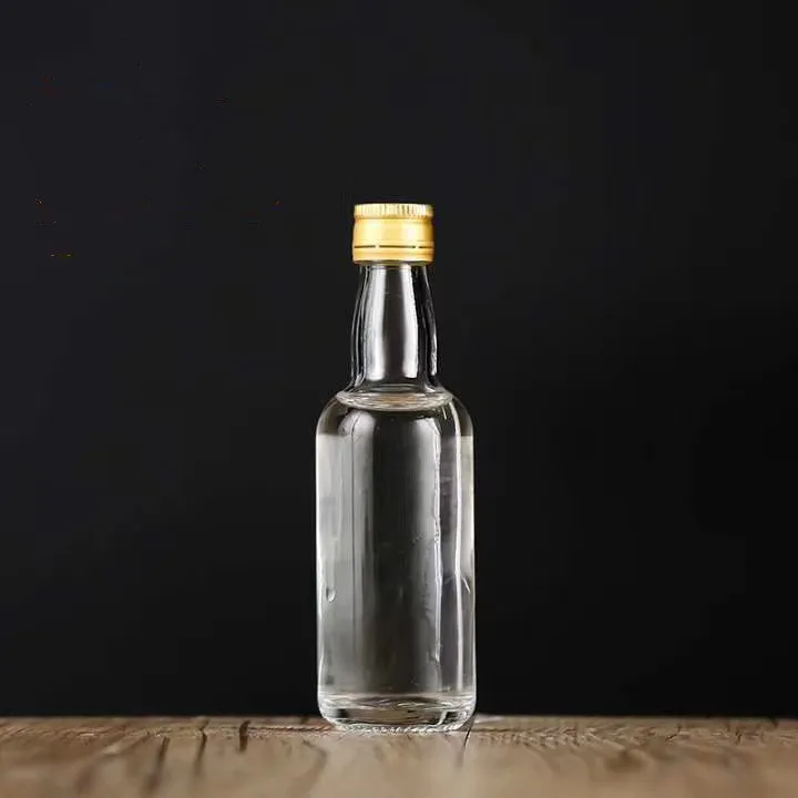 Custom Mini 5cl 50ml Gin Round Glass Bottle for Whisky Spirit