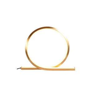 Modern Gold Simple Bedside Corridor Aluminum Round  LED Table Lamp