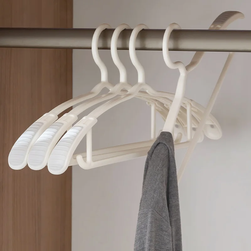 Retractable Silicone Non-slip Hanger Non-marking Household Clothes Hanger with Thick and Wide Shoulders